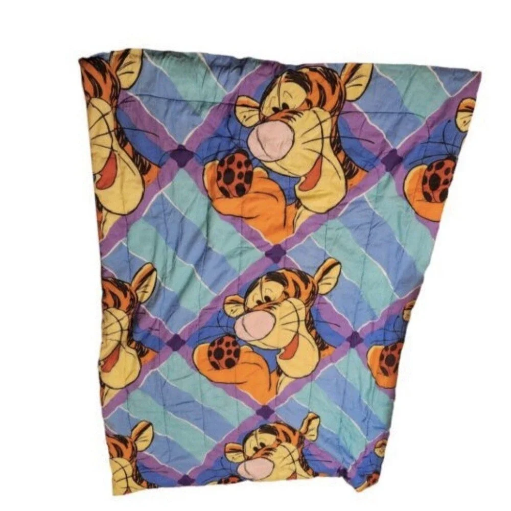 Vintage Disney Winnie the Pooh Tigger Reversible Twin Comforter Ladybug Bedding
